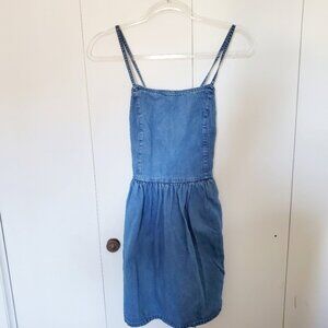 Madewell denim Dress speghetti straps Cross-back mini O